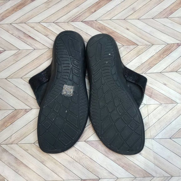 Aetrex Womens Rita Adjutable Leather Strap Slip On Sandals Black Size 7 US - Picture 2 of 8